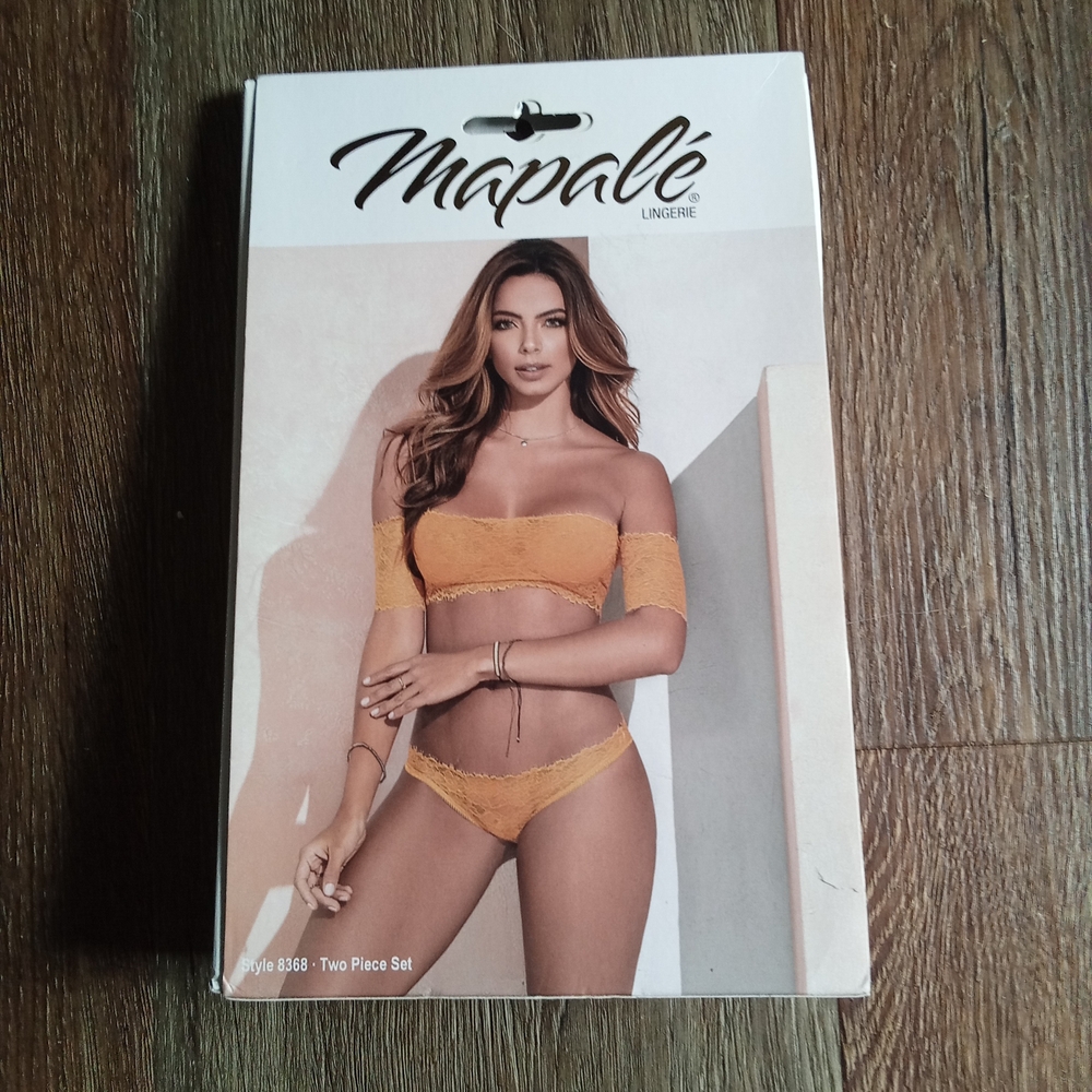 Mapalé Women's Yellow Lace Lingerie Set